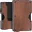 Picture of 1HIESGIE Minimalist Metal Wallet for Men - Slim RFID BLOCKING Wallets with Removable Money Clip - Mens Front Pocket Aluminum Small Credit Card Holder - Walnut Wood